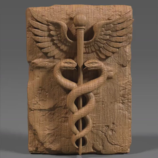 Caduceus 3D Model STL File: Medical Wall Art (Digital Download