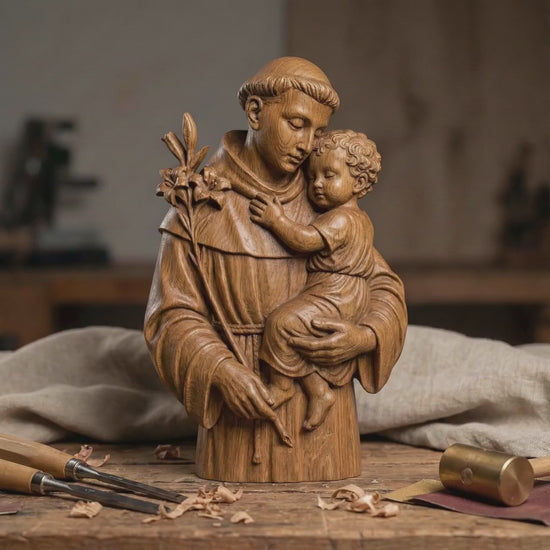 St. Anthony & Baby Jesus 3D Relief Model | CNC, Laser, 3D Print (Digital Download)