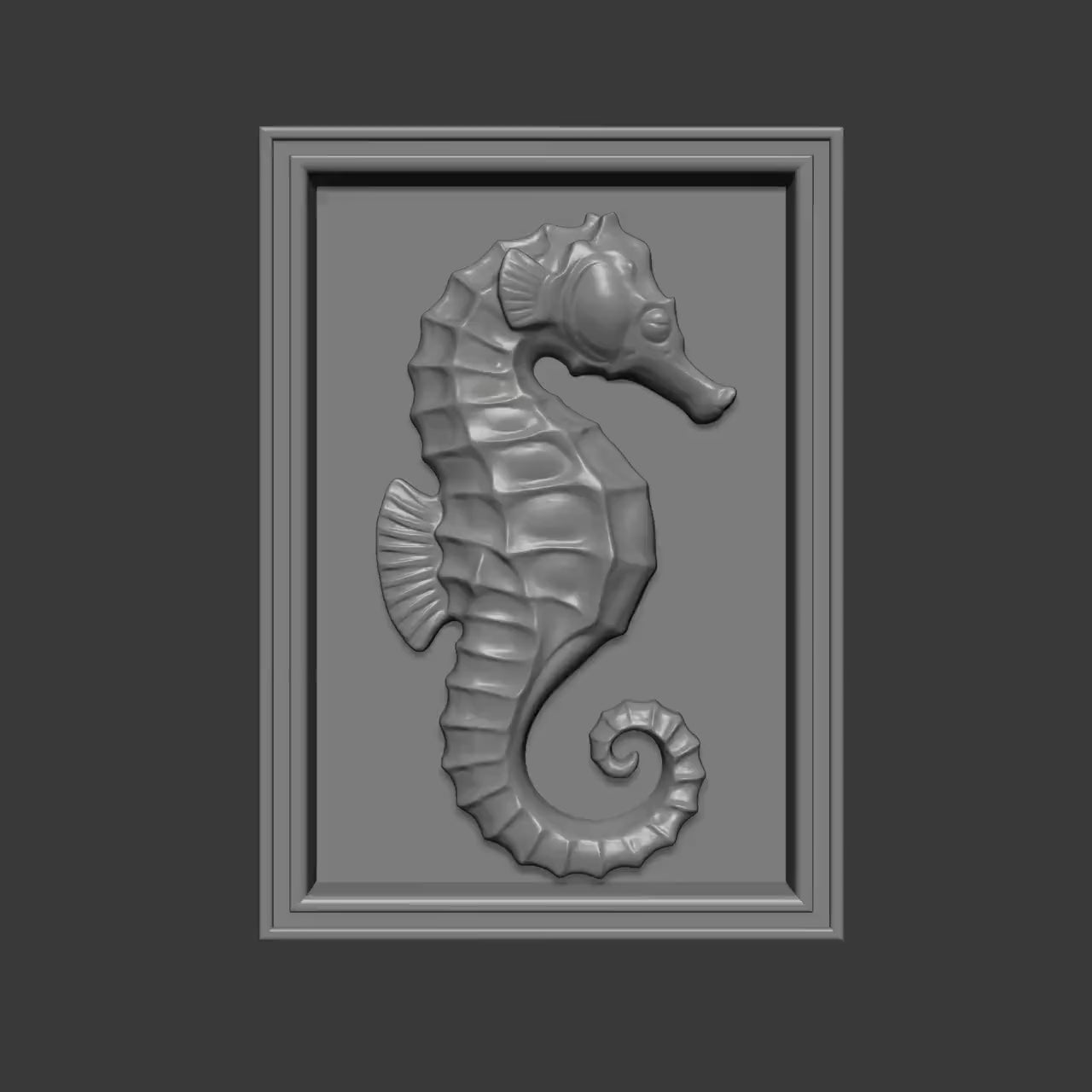 Seahorse STL 3D Model | Coastal Ocean Wall Art | CNC & 3D Print | Digital Download
