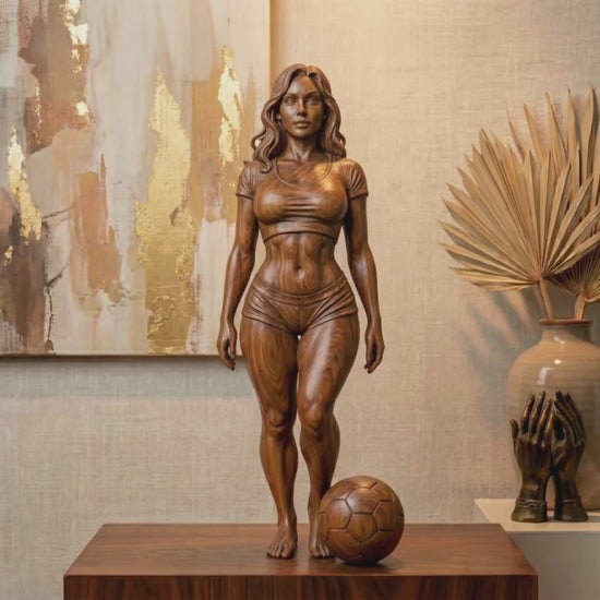 Female Soccer Player STL 3D Model | Football Wall Art | CNC & 3D Print | Digital Download