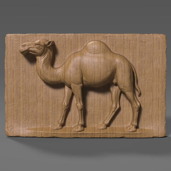 Camel Bas Relief 3D Model: CNC, Laser Engraving (Digital Download STL File)