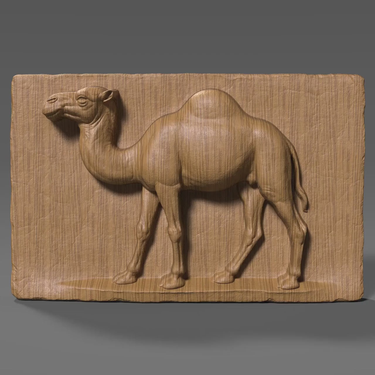 Camel Bas Relief 3D Model: CNC, Laser Engraving (Digital Download STL File)