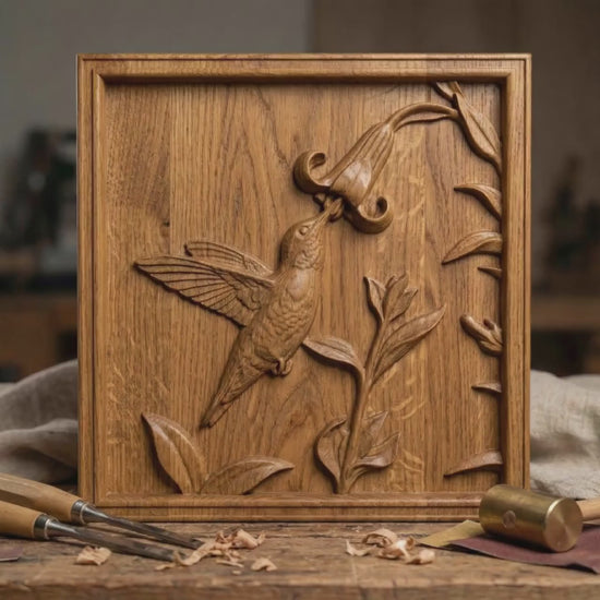 Hummingbird STL 3D Model | Nature Wildlife Wall Art | CNC & 3D Print | Digital Download