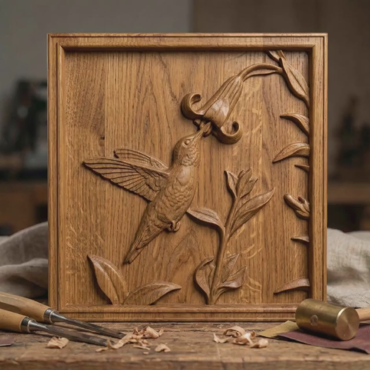 Hummingbird STL 3D Model | Nature Wildlife Wall Art | CNC & 3D Print | Digital Download