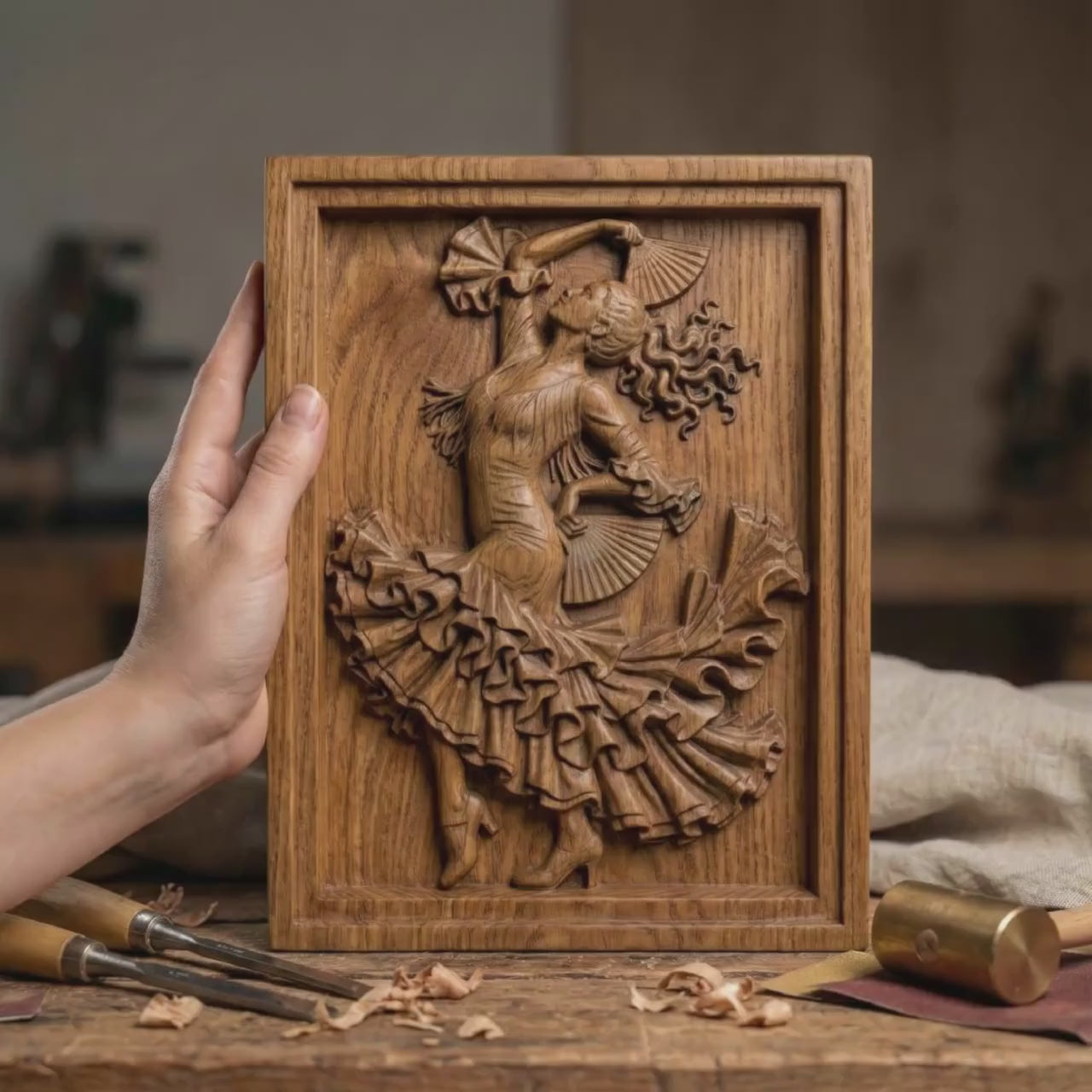 Flamenco Dancer Relief STL | CNC, 3D Print (Digital Download)
