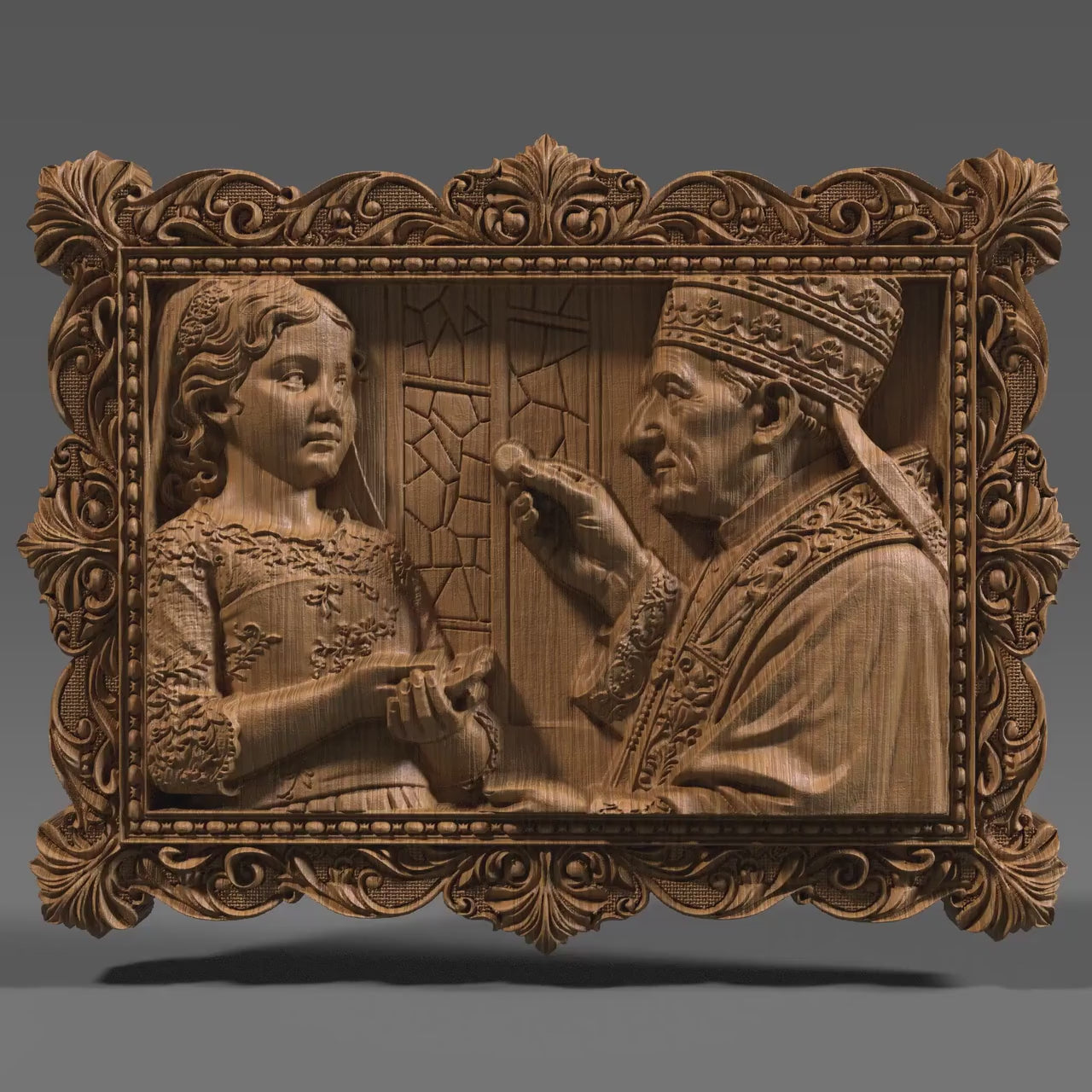 Custom First Communion 3D Bas Relief STL | Child Communion Wall Art: Personalized STL File (Digital Download)