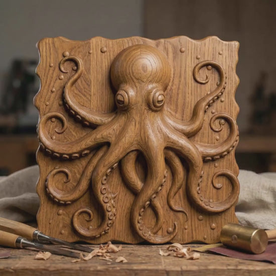 Octopus 3D Relief STL File: CNC Carving, Laser Engraving (Digital Download)