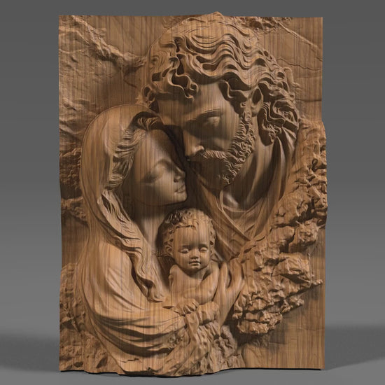 Holy Family STL 3D Model: Christian Nativity Scene (Digital Download