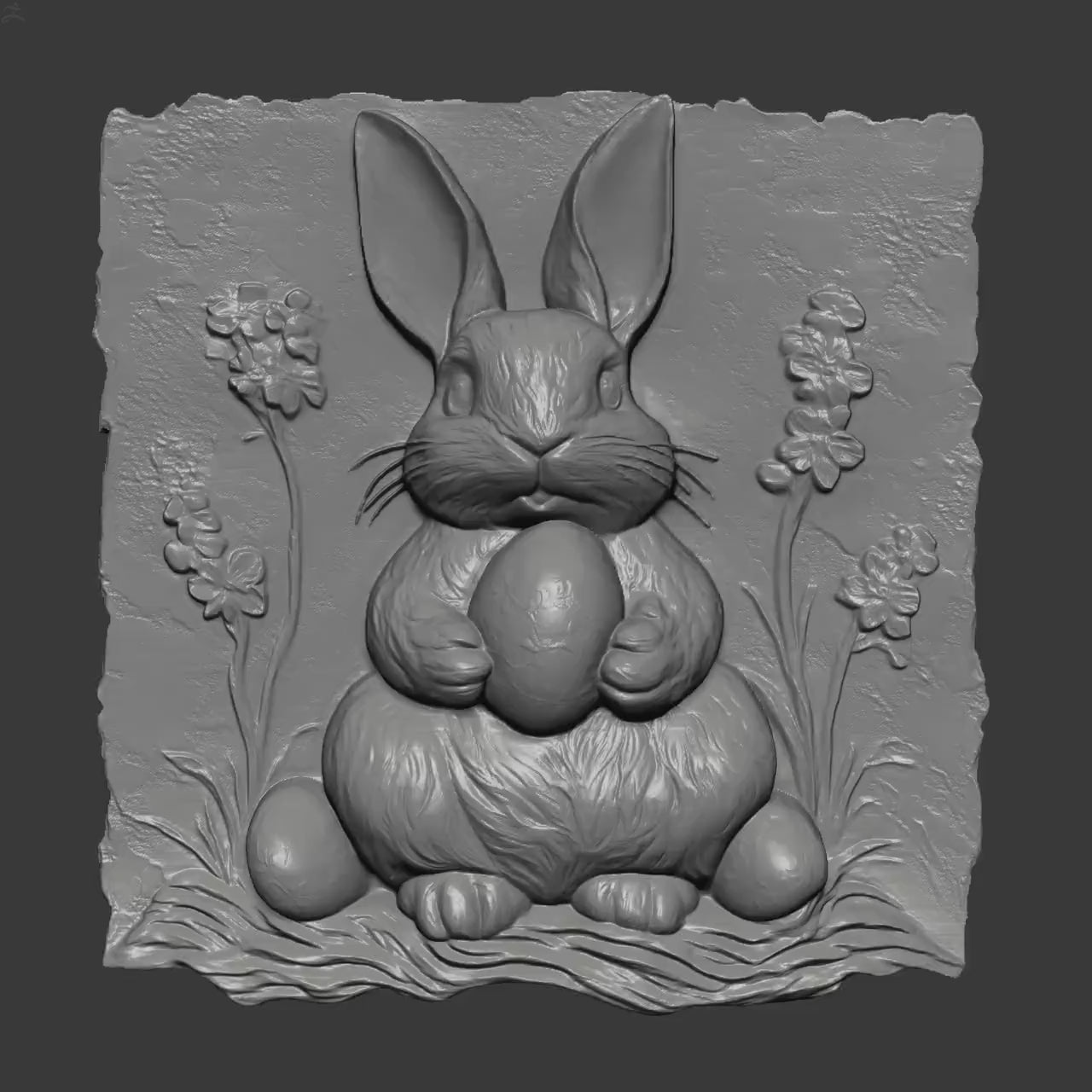 Easter Bunny 3D Relief STL| Spring Wall Art, CNC Carving (Digital Download)