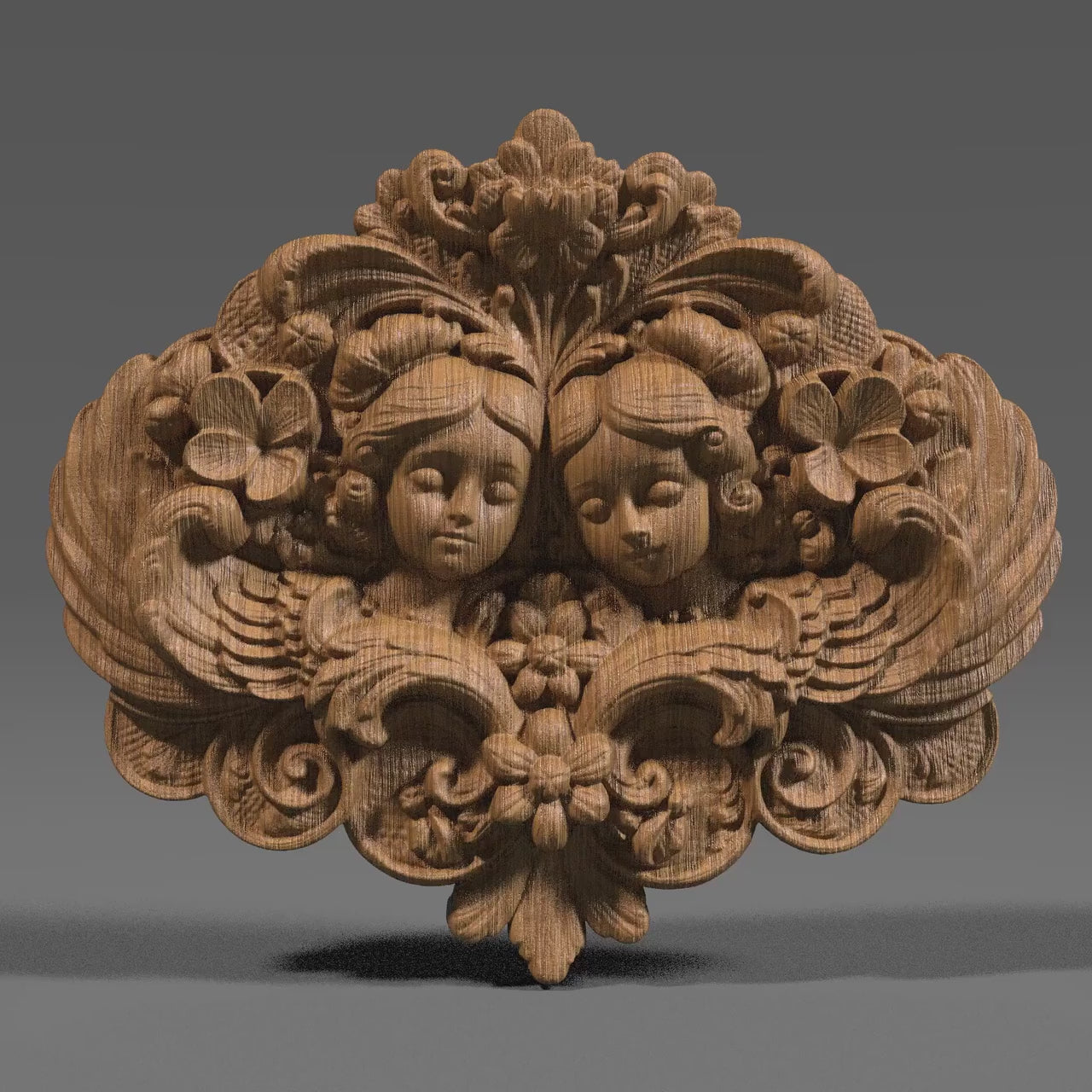 Gemini Twin Angels 3D Relief | CNC, Laser, 3D Printing (Digital Download)