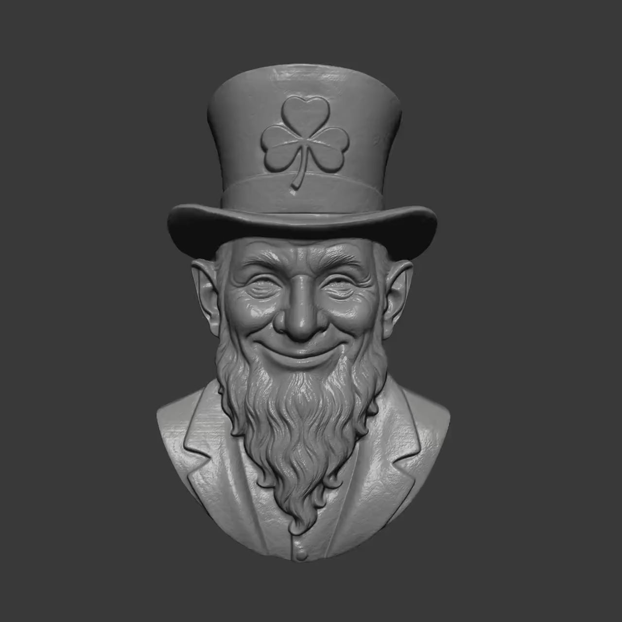 Leprechaun Relief Sculpture: St Patrick's Day CNC Carving Design (Digital Download STL File)