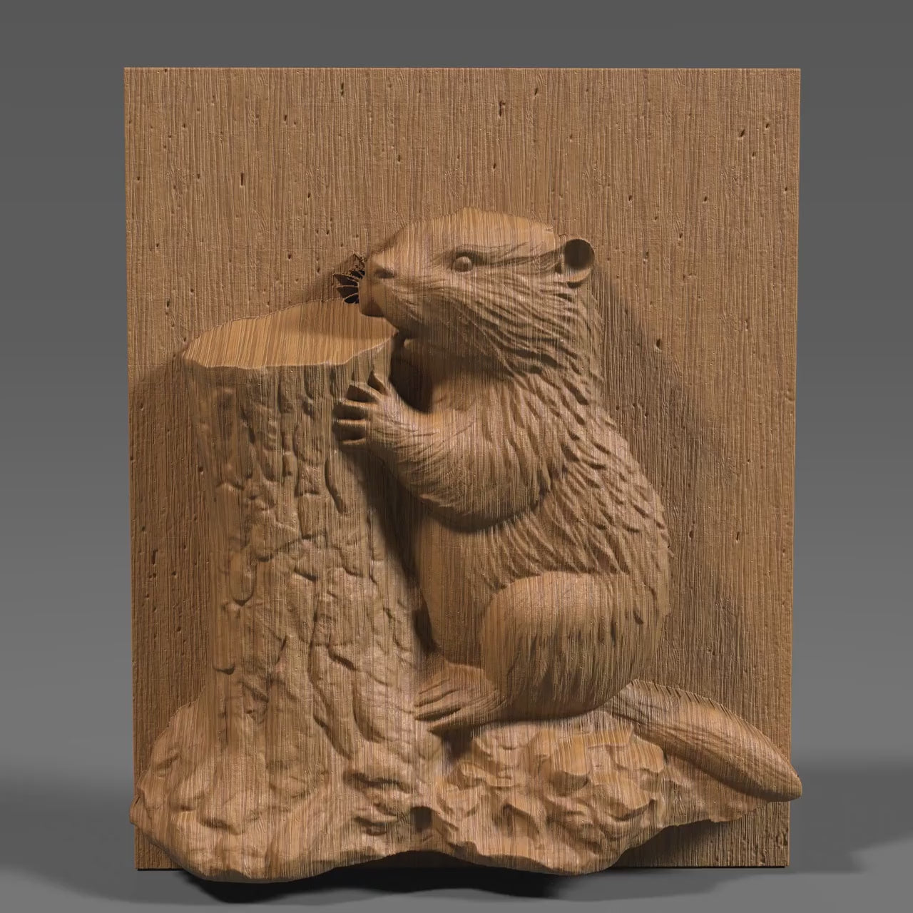 Beaver 3D Relief STL File: CNC Carving, Laser Engraving (Digital Download)