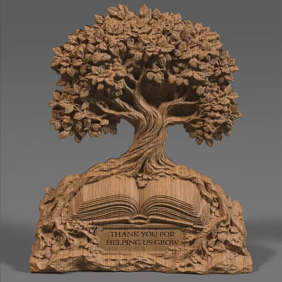 Teacher Appreciation Tree Bas Relief STL: CNC Laser Cut File (Digital Download