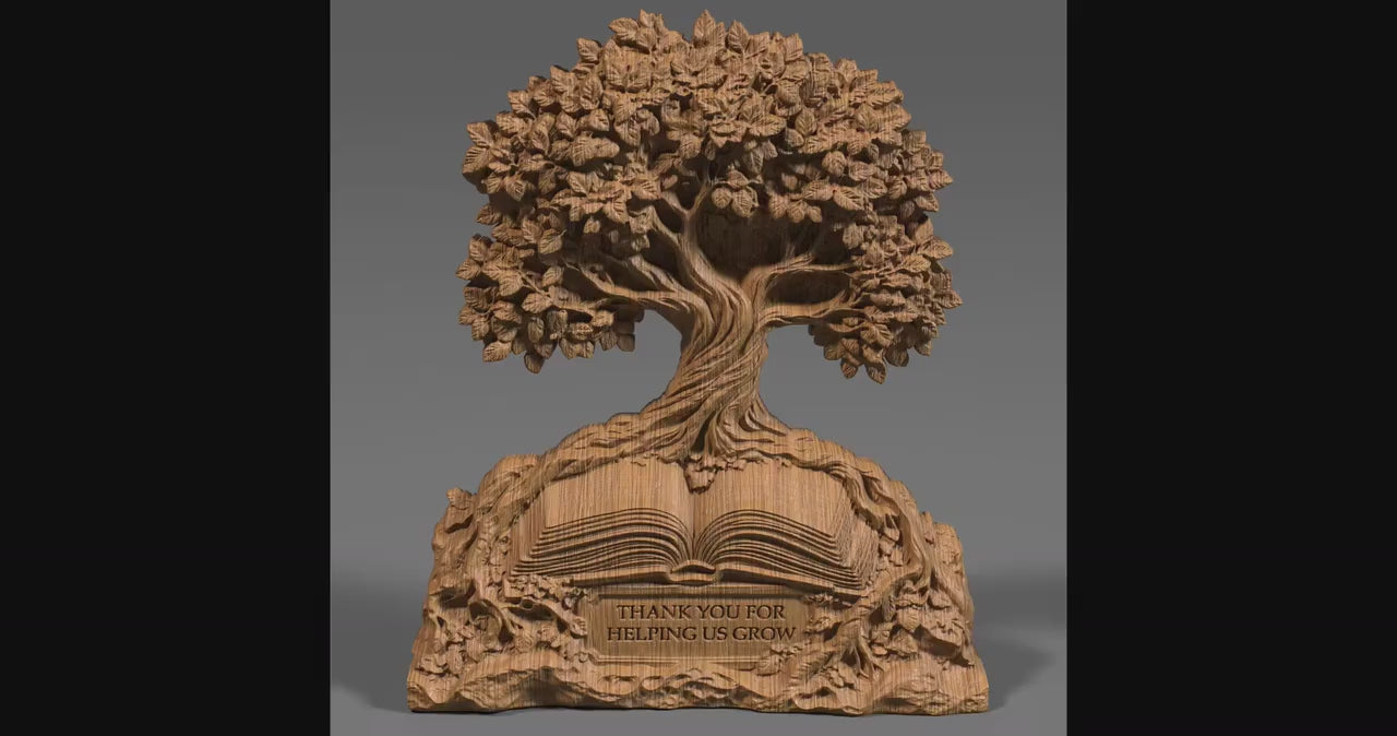 Teacher Appreciation Tree Bas Relief STL: CNC Laser Cut File (Digital Download