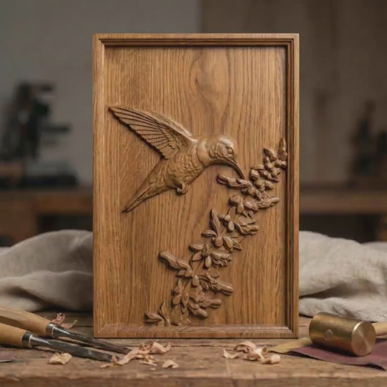 Hummingbird STL 3D Model | Nature Wildlife Wall Art | CNC & 3D Print | Digital Download