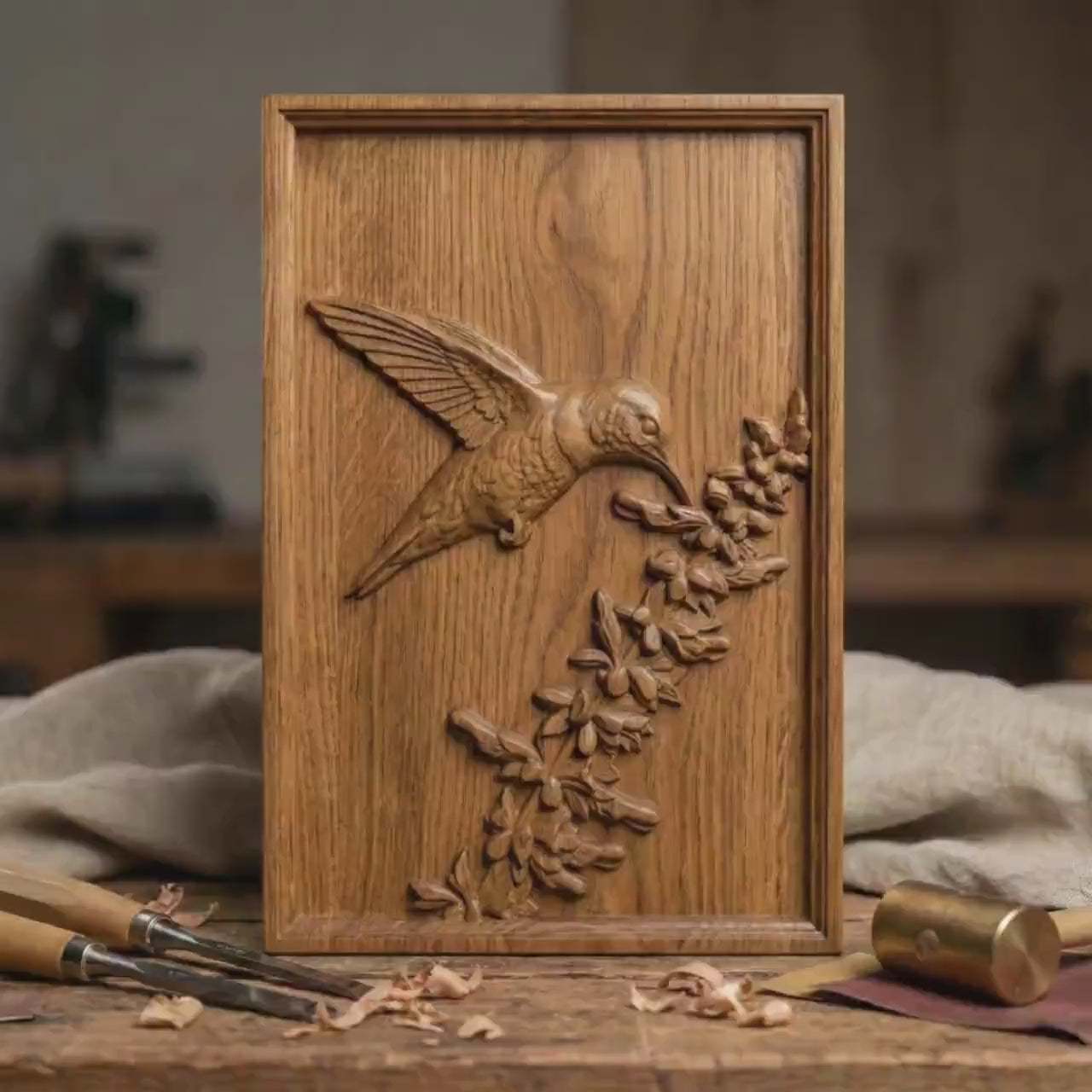 Hummingbird STL 3D Model | Nature Wildlife Wall Art | CNC & 3D Print | Digital Download