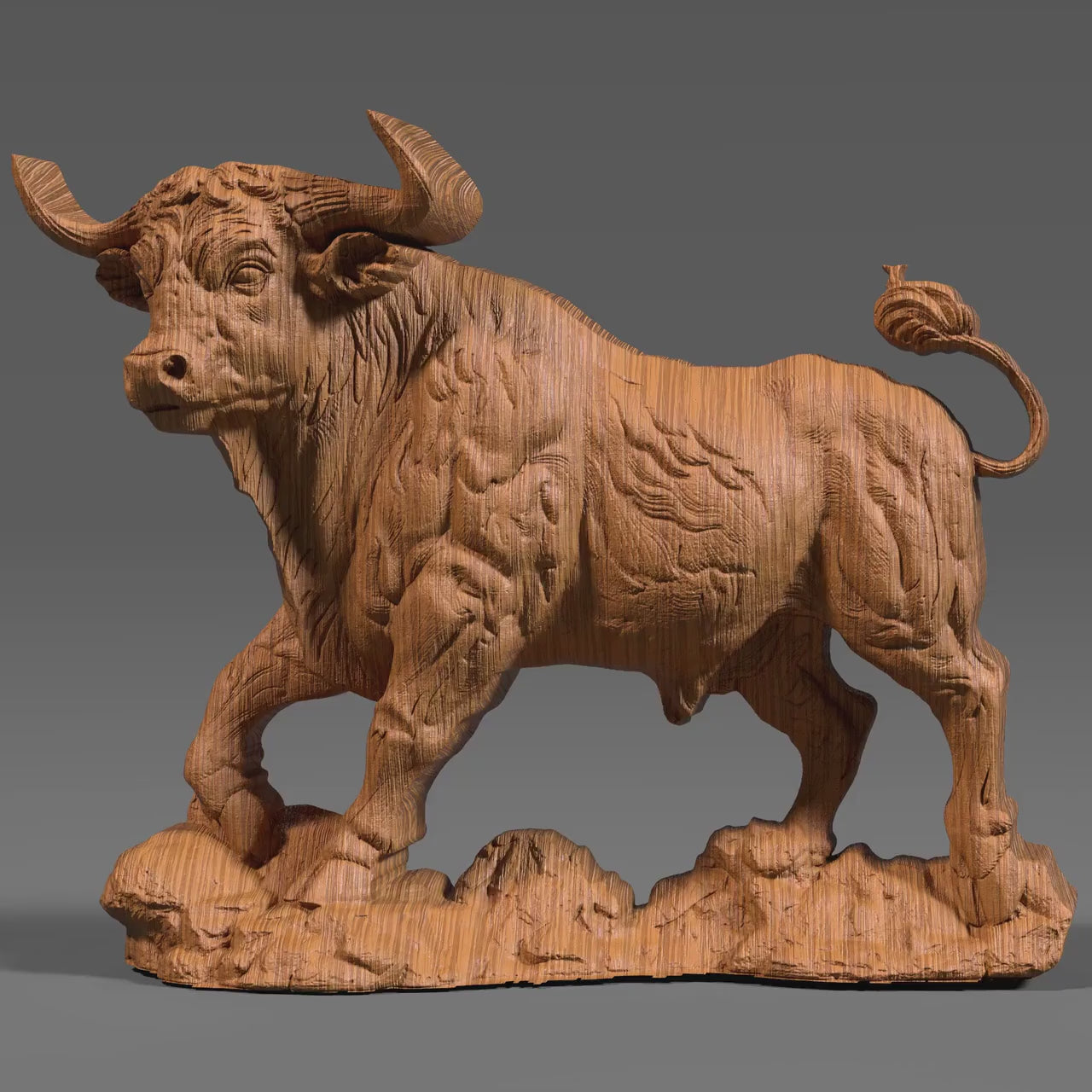 Taurus Bull 3D Relief STL File: Zodiac Wall Art (Digital Download)