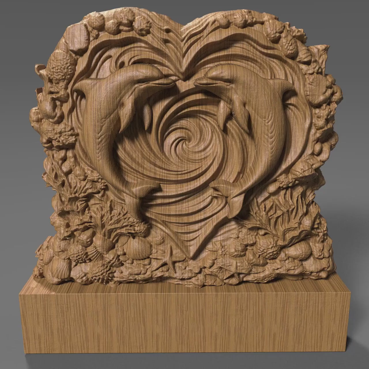 Valentine's day STL |Dolphin Heart |3D Bas Relief |Wall Art | Romantic Love (Digital Download)