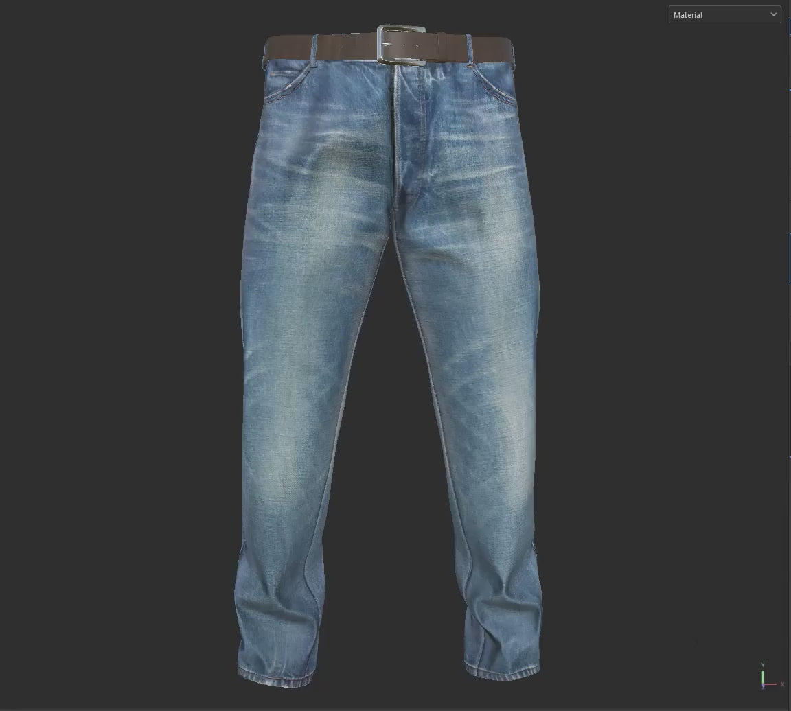 3D Jeans Model: Realistic 8K PBR Textures, Game & VFX-Ready (Digital Download)