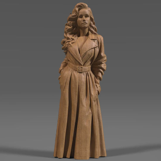 Elegant Woman 3D STL File: CNC Wood Carving Model (Digital Download)